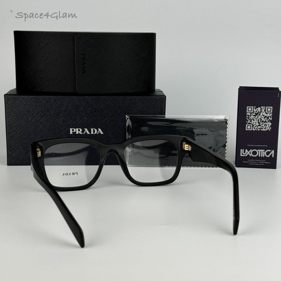NEW Prada PRA10V 12P1O1 Black Matte Square Unisex Eyeglasses PR A10V - Picture 5 of 8